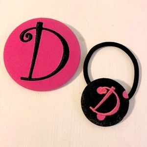 Monogram D Embroidered Pin and Hair Tie